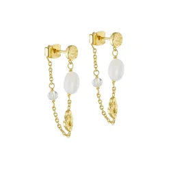 Kædeøreringe med sten, aqua