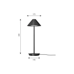 Keglen bordlampe, sort