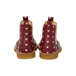 Klassisk Chelsea støvle, berry hearts/rose elastic
