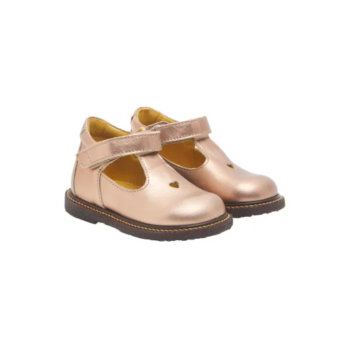 Klassisk tullesko med hjertemotiv, bronze metallic