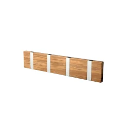 KNAX vandret 4 knagerække, teak/grå