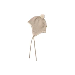 Knit Bonnet Pomma, warm sand melange