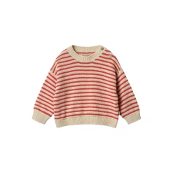 Knit Pullover Leise, 2078 red stripe