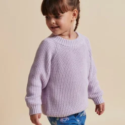 Knitted Classic Rib Blouse, lavender