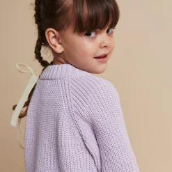 Knitted Classic Rib Blouse, lavender