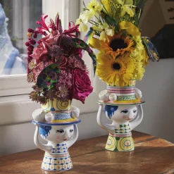 Lady with Hat vase, blå