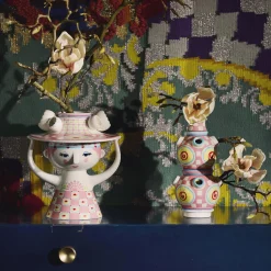 Lady with hat Vase, pink