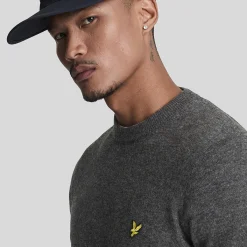 Lambswool Blend Crew Neck Jumper, charcoal marl