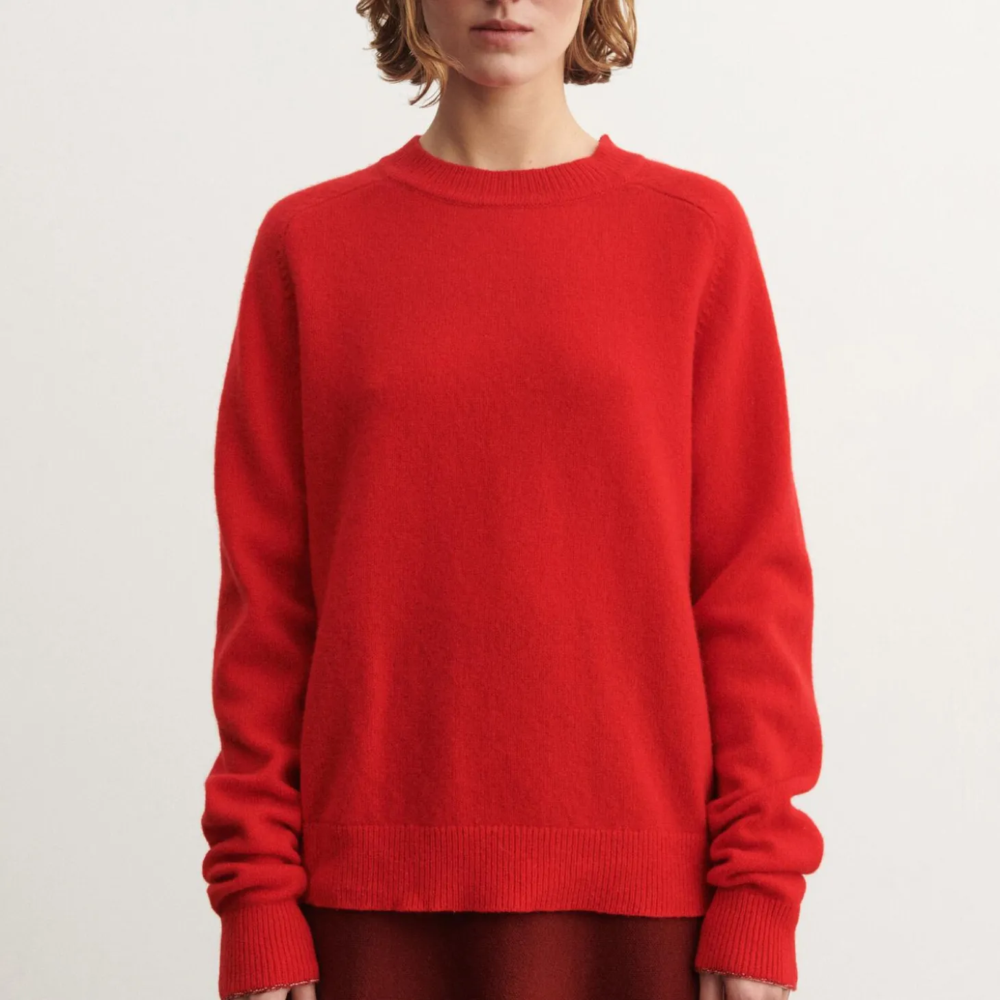 Lambswool Crewneck, signal red