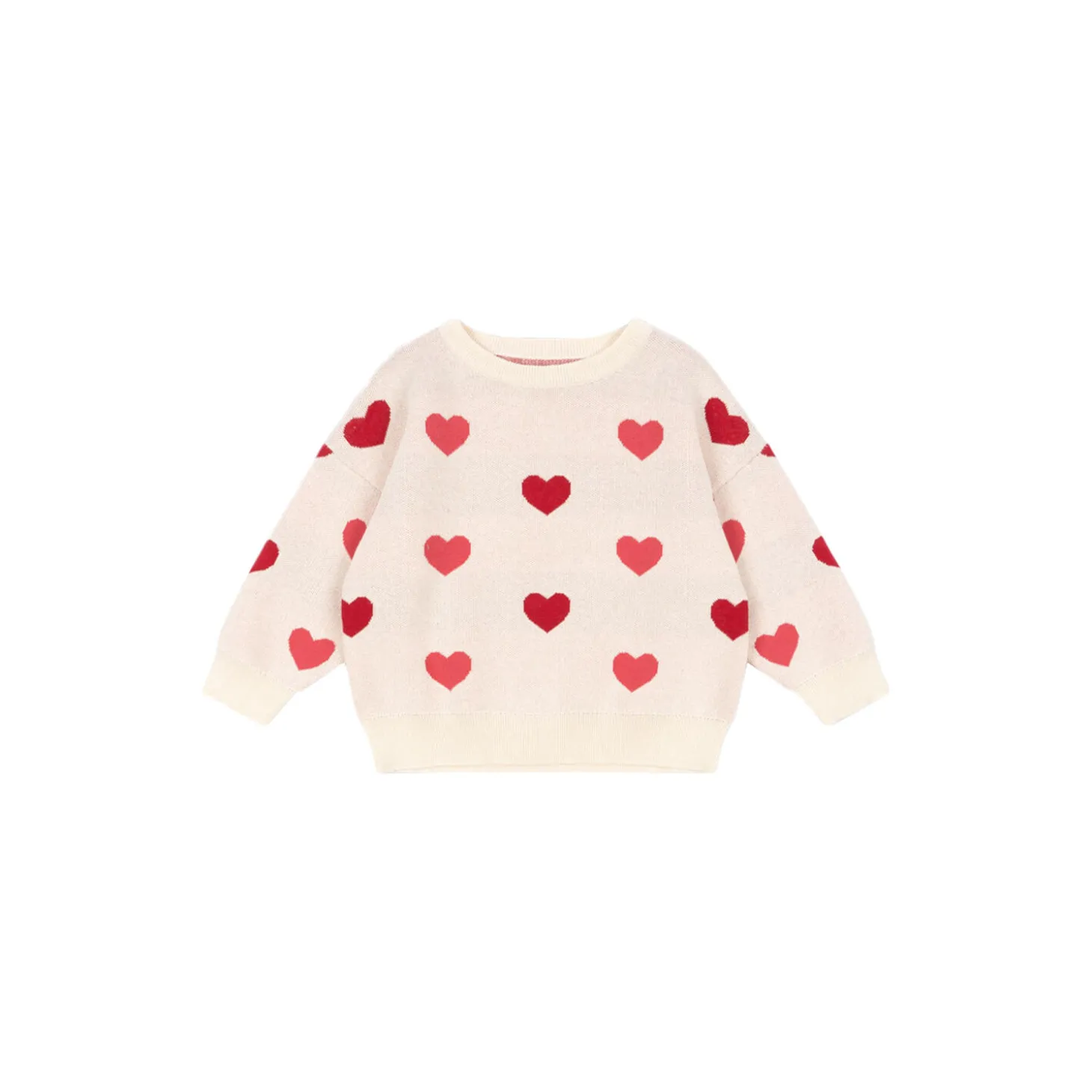 Lapis Knit Sweater, coeur coloré duo pink