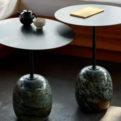 Lato Table LN9 Lounge Table, Verde Alpi marble/deep green
