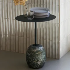 Lato Table LN9 Lounge Table, Verde Alpi marble/deep green