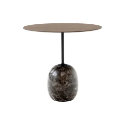 Lato Table LN9 Lounge Table, Emparador marble/walnut