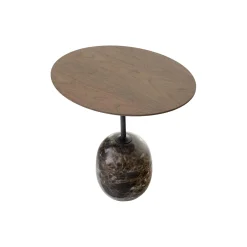 Lato Table LN9 Lounge Table, Emparador marble/walnut