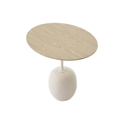 Lato Table LN9 Lounge Table, Crema Diva marble/oak