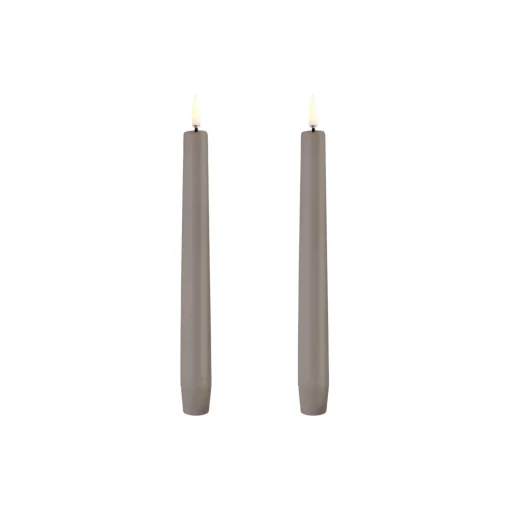 LED Classic Taper Candle 20 cm 2 pcs, sandstone