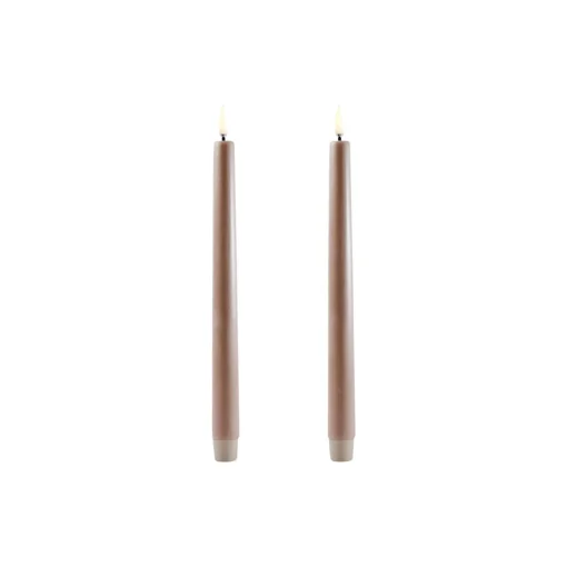 LED Classic Taper Candle 25 cm 2 pcs, sandstone
