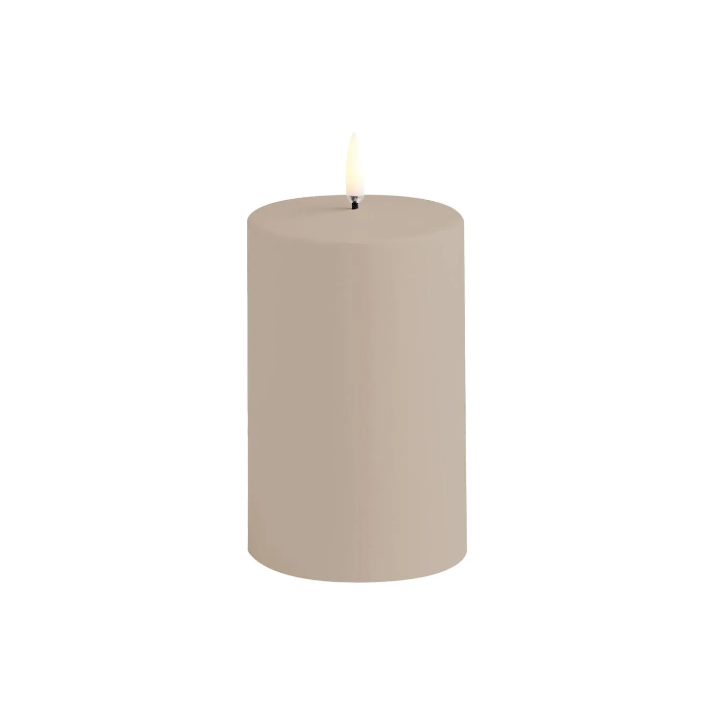 LED Outdoor Pillar Candle 8 cm, sandstone