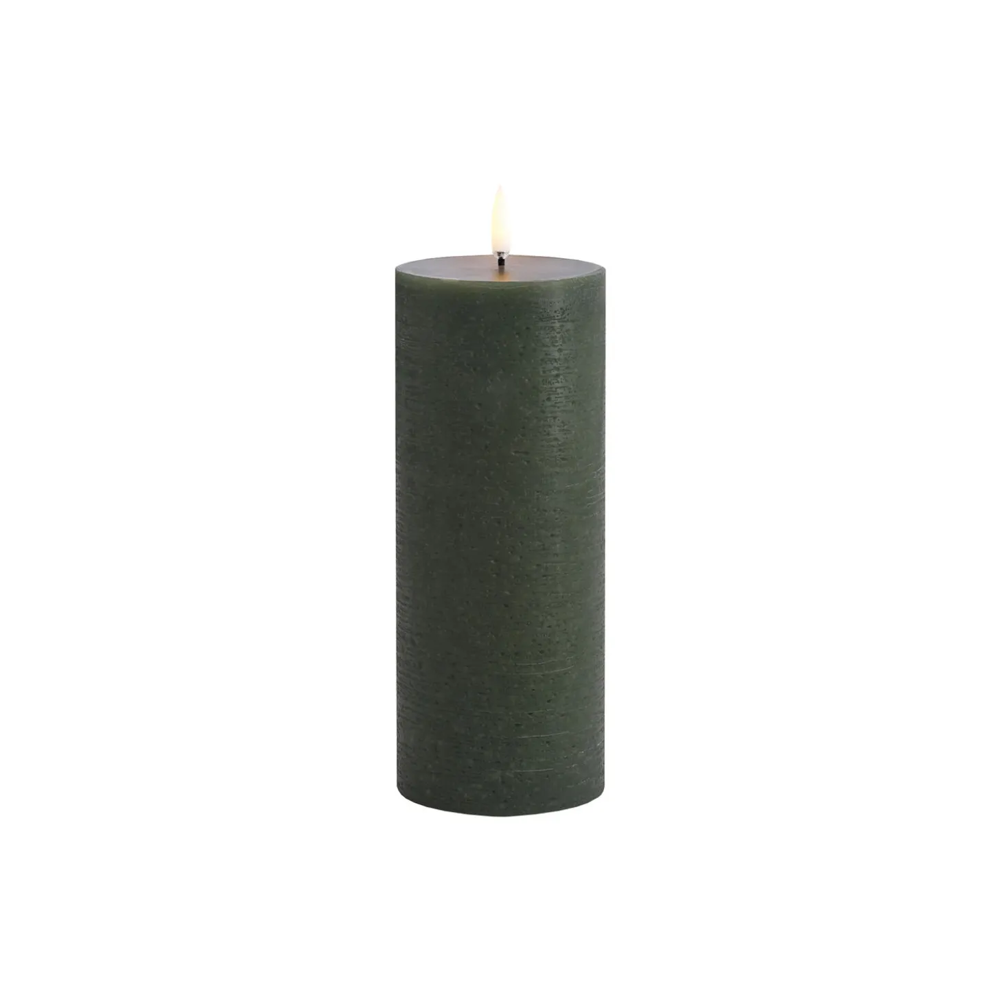 LED Pillar Candle 20 cm, pine green