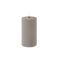 LED Pillar Candle 10 cm, sandstone