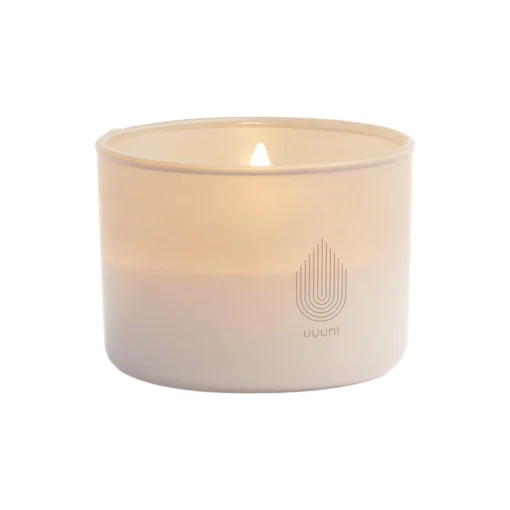 LED rechargeable glass candle, vanilla