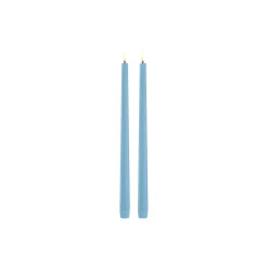 LED Slim Taper Candle 32 cm 2 pcs, sky blue