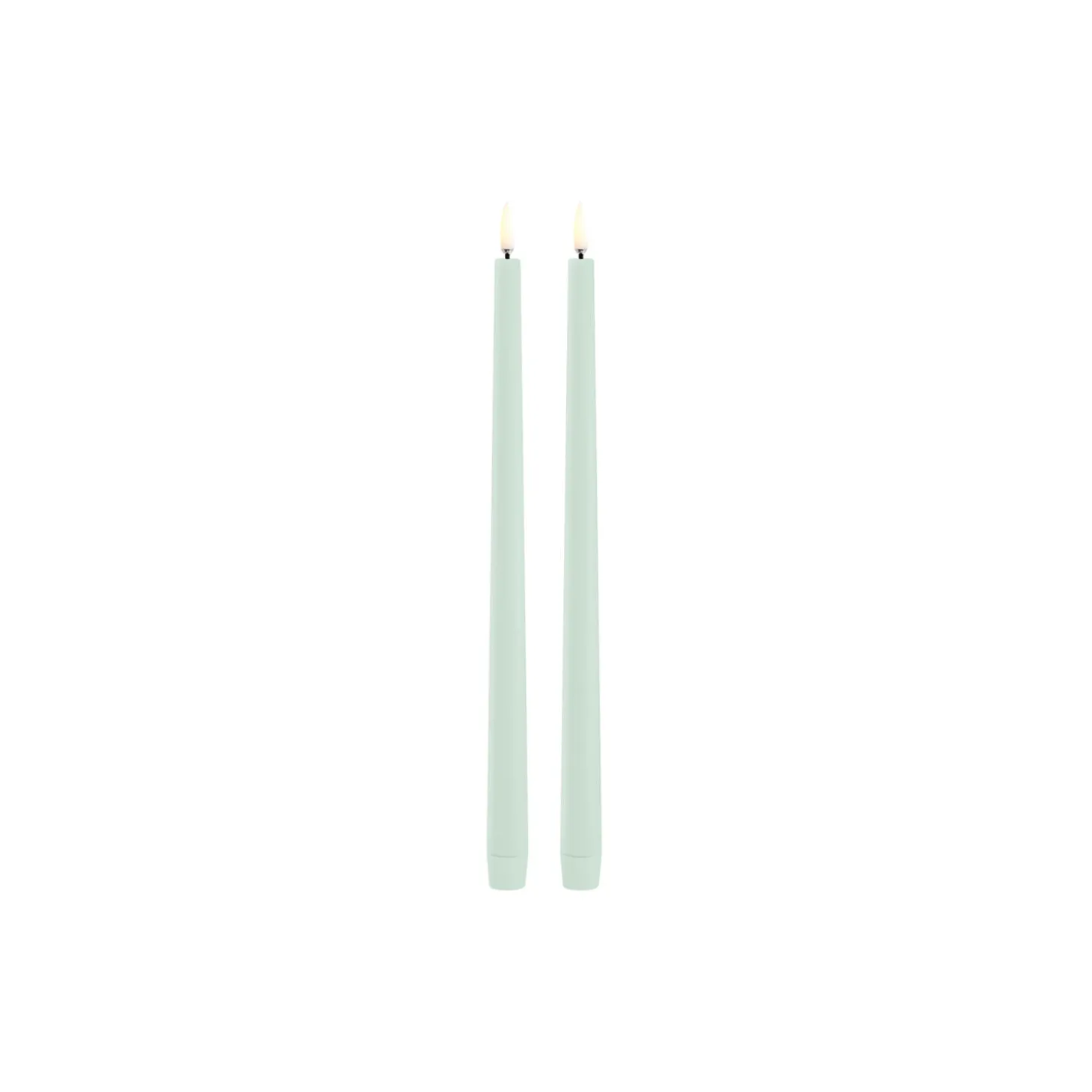 LED Slim Taper Candle 32 cm 2 pcs, dusty green