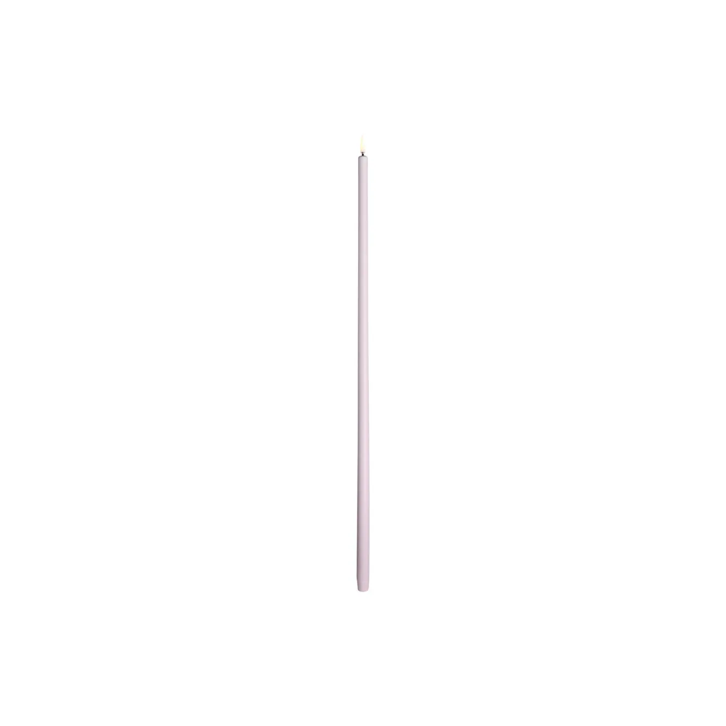LED tall taper candle, light lavender