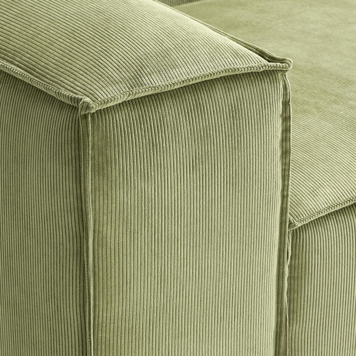 Lennon modulær hjørnesofa, riflet fløjl olivengrøn