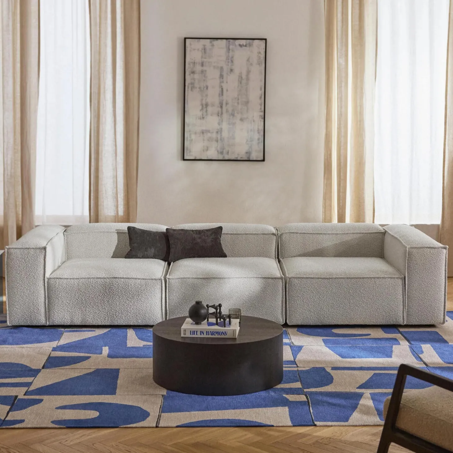 Lennon modulær 4-pers. sofa, bouclé off white