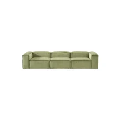Lennon modulær 4-pers. sofa, riflet fløjl olivengrøn