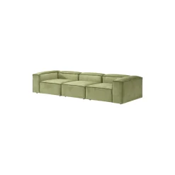Lennon modulær 4-pers. sofa, riflet fløjl olivengrøn