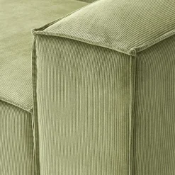 Lennon modulær 4-pers. sofa, riflet fløjl olivengrøn