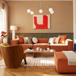 Lennon modulær 4-pers. sofa, vævet terracotta