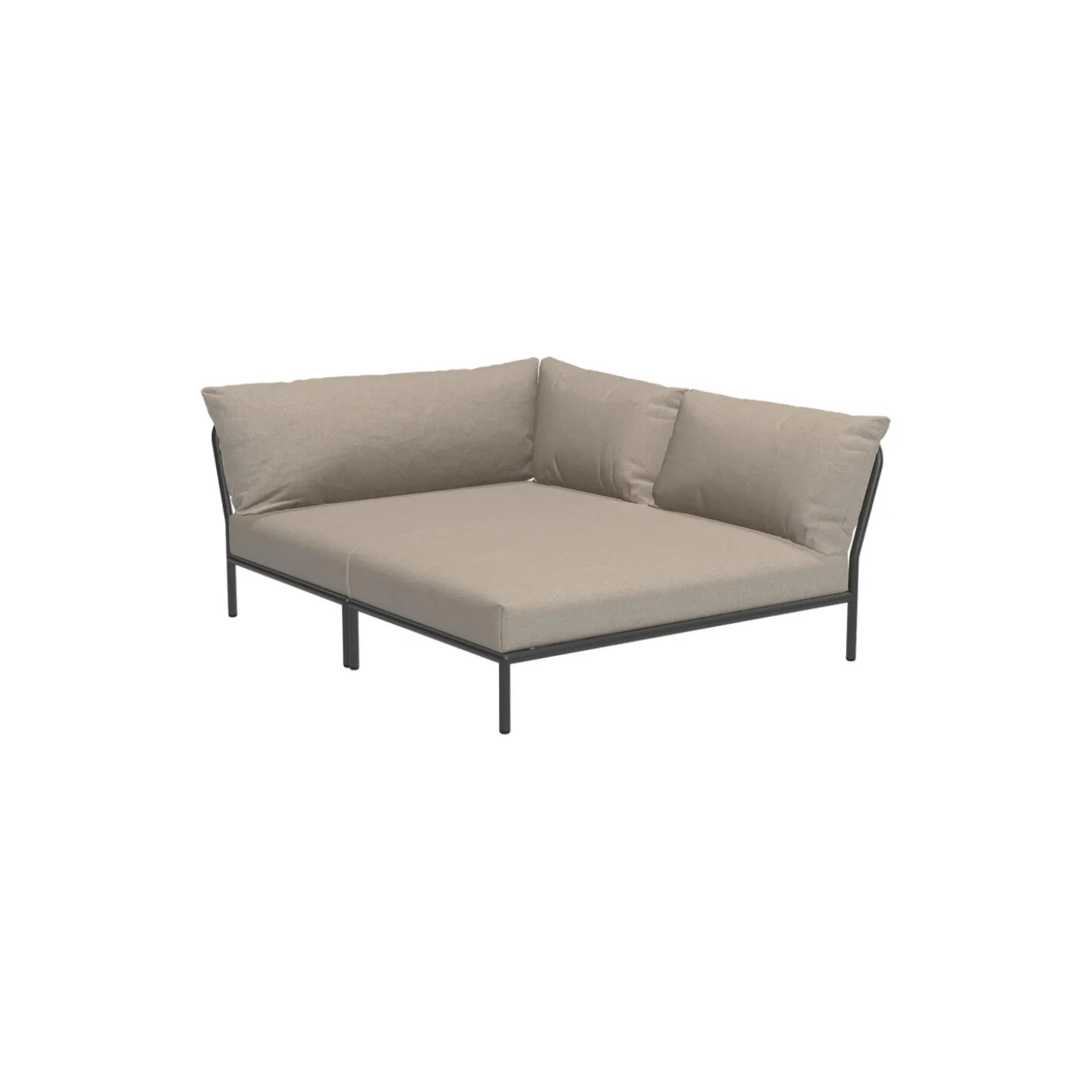 LEVEL2 Cozy højrevendt loungesofa, Sunbrella Heritage ash