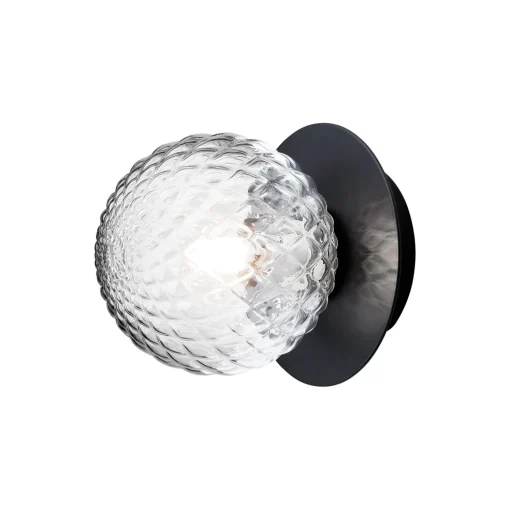 Liila 1 Small Wall Lamp, black/optic clear