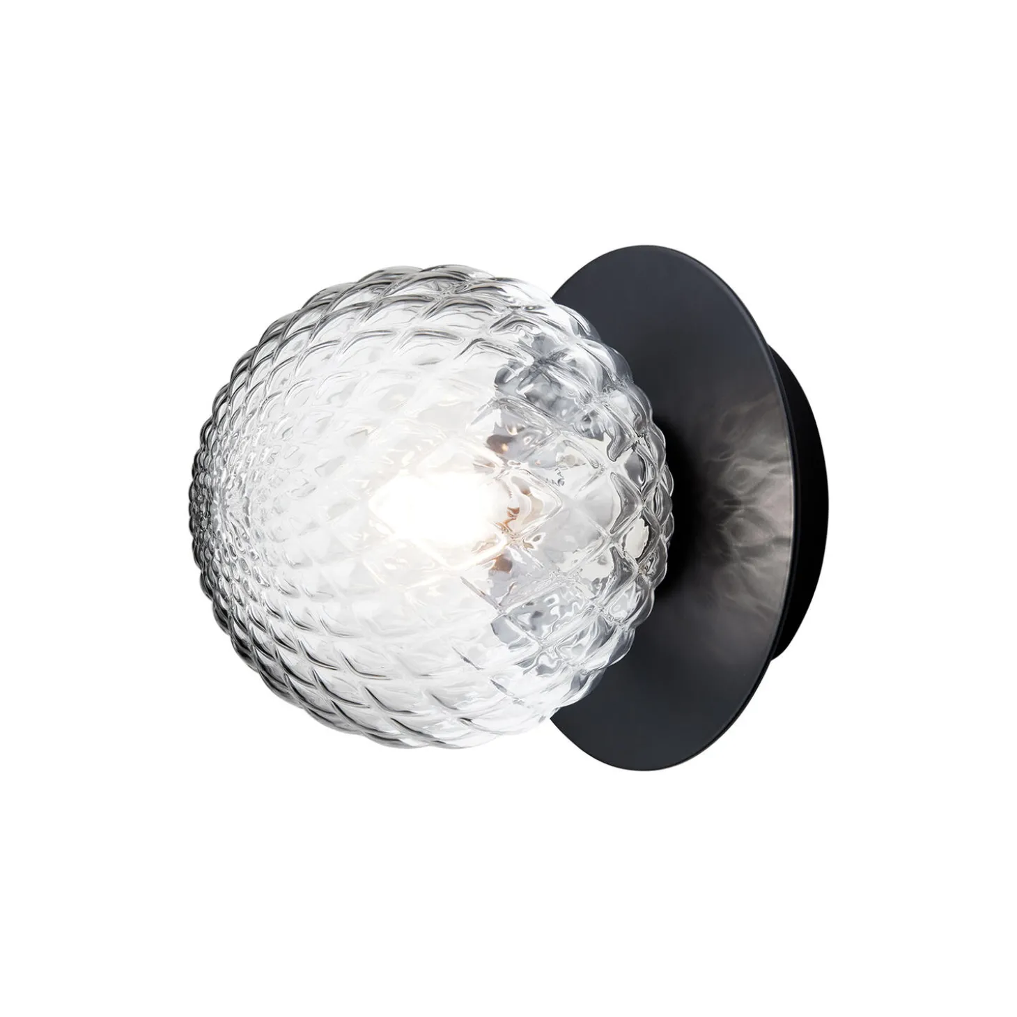 Liila 1 Small Wall Lamp, black/optic clear