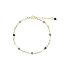 Lina armbånd, guldbelagt/black combo