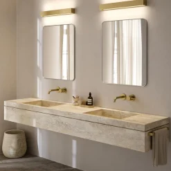 LINEA W3 væglampe, brass