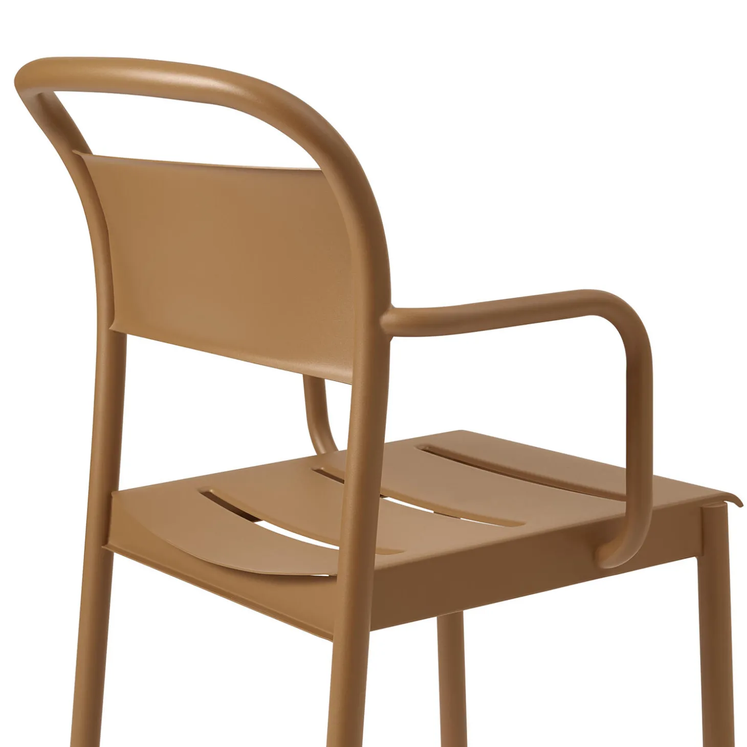 Linear Steel Armchair, burnt orange