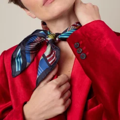 LINEWORK Scarf, lime/blue