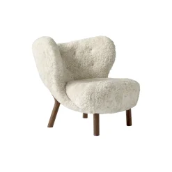 Little Petra VB1 loungestol & fodskammel ATD1, Moonlight/olieret valnød