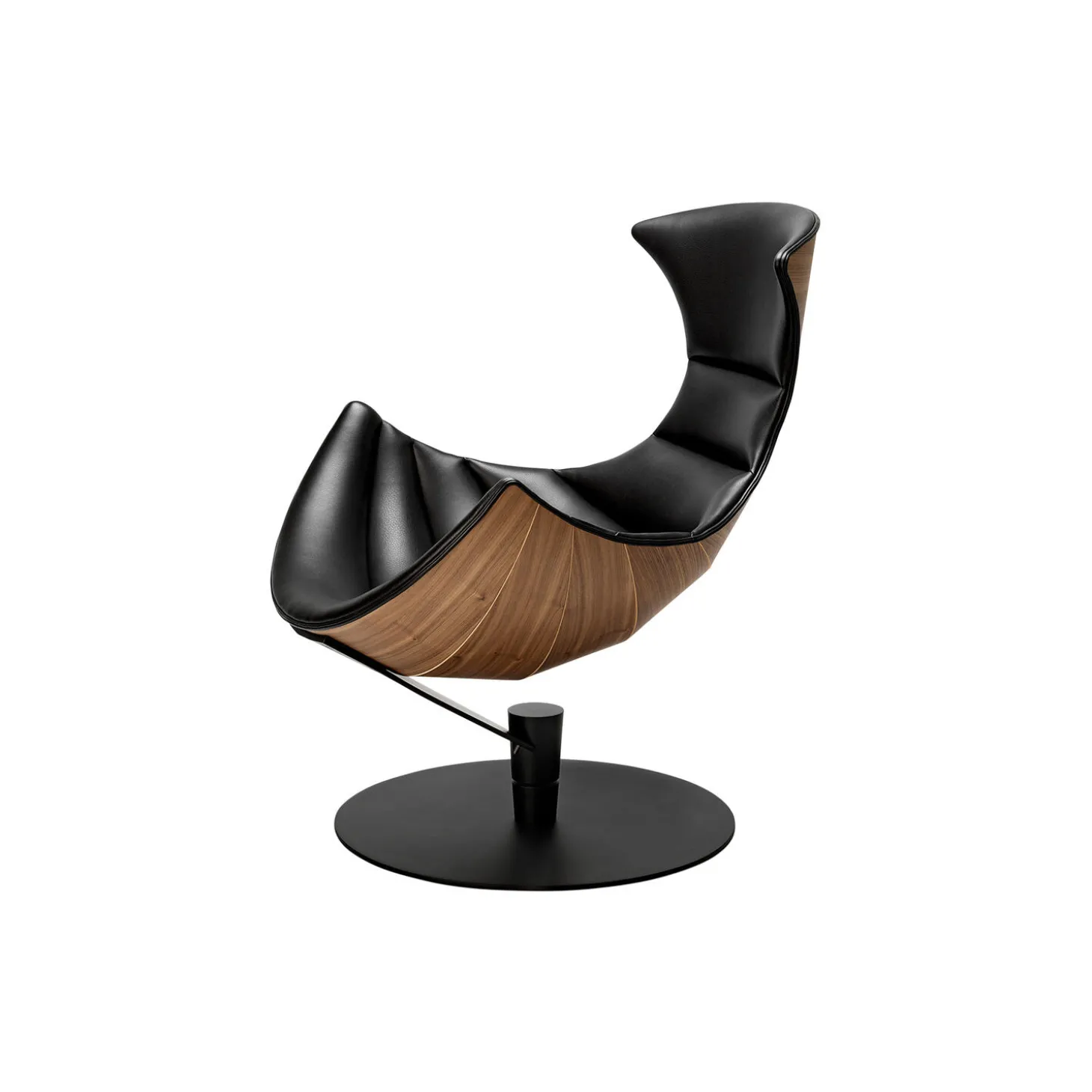 Lobster Chair loungestol, valnød/sort