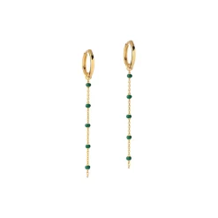 Lola øreringe, guld/petrol green
