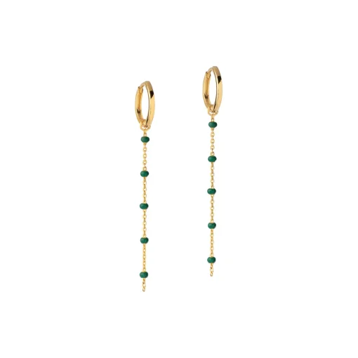 Lola øreringe, guld/petrol green