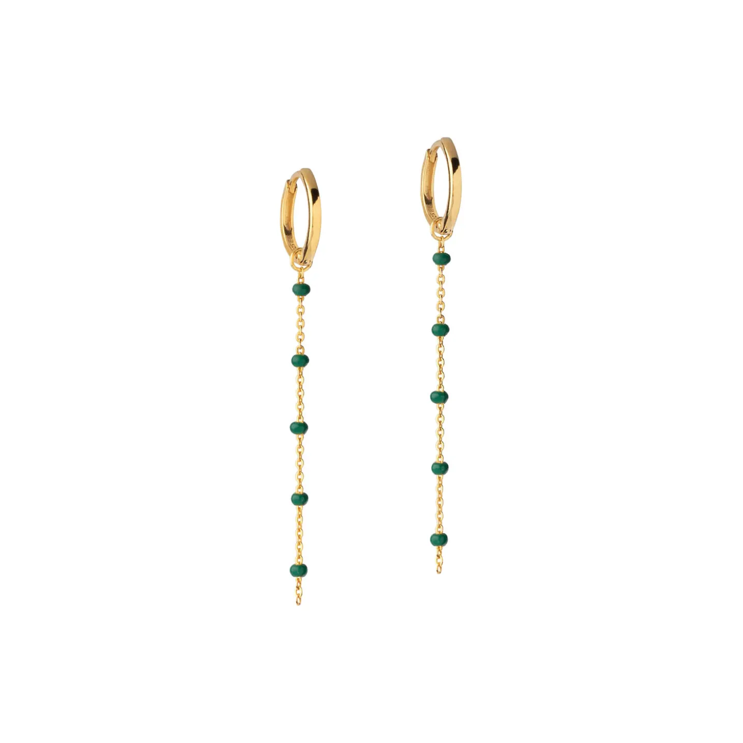Lola øreringe, guld/petrol green