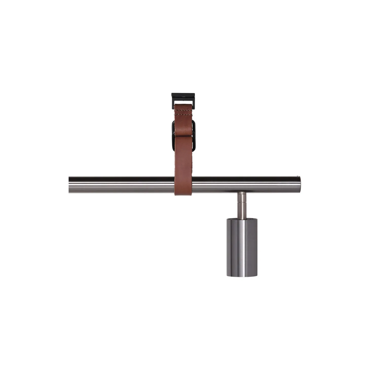 Long John 5 Spot Pendant Brown Leather, steel