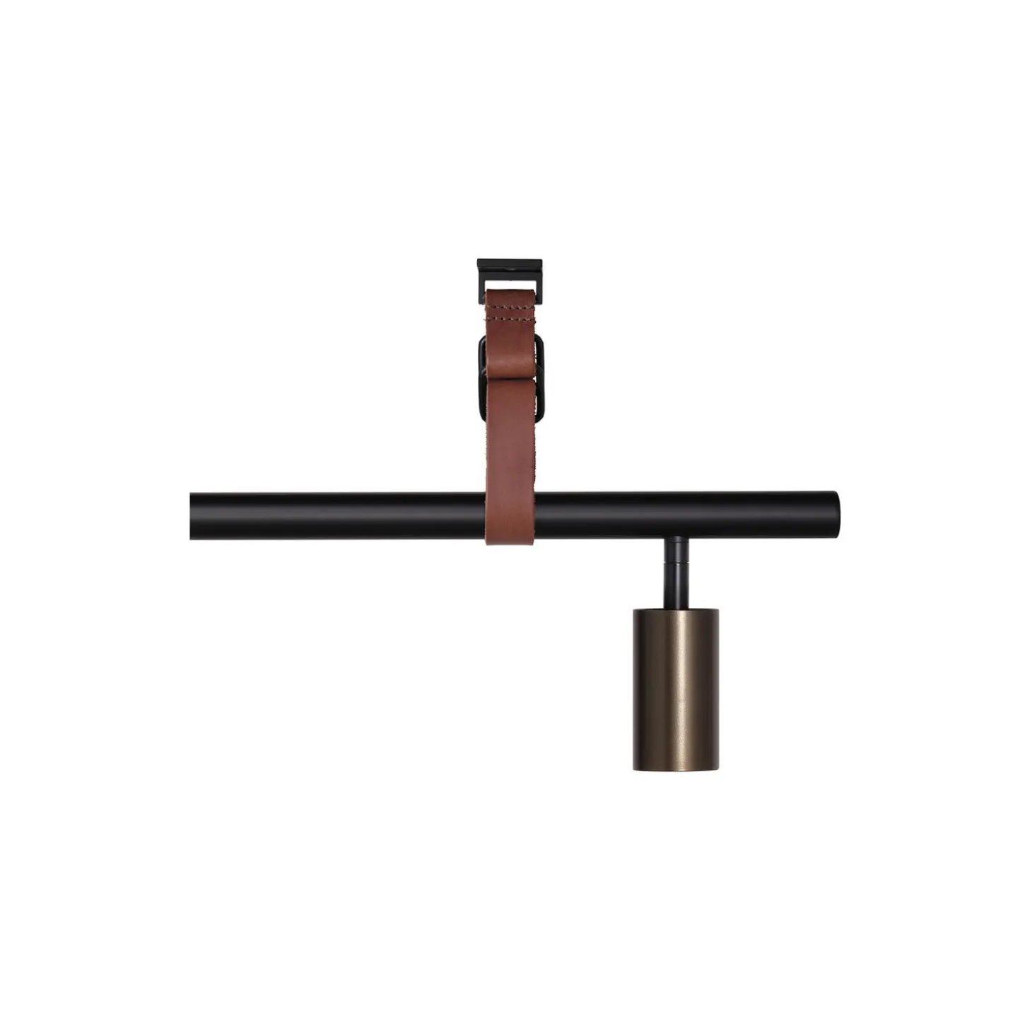 Long John 4 Spot Pendant Brown Leather, black/bronze