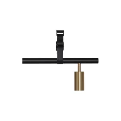 Long John 4 Spot Pendant Black Leather, black/brass