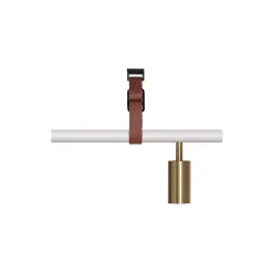 Long John 5 Spot Pendant Brown Leather, white/brass